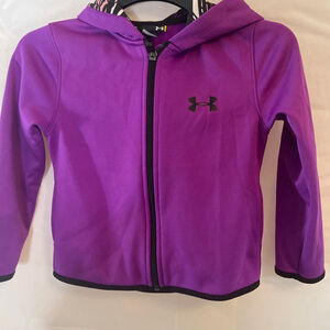 Girls Under Armour Hoodie Size 4 Purple Black